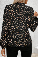 Load image into Gallery viewer, Printed Mock Neck Balloon Sleeve Blouse