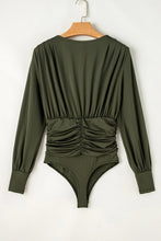 Load image into Gallery viewer, Ruched Surplice Long Sleeve Bodysuit