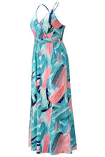 Load image into Gallery viewer, Crisscross Printed Surplice Cami Dress