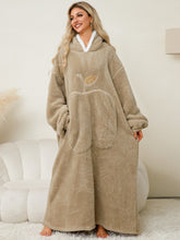 Load image into Gallery viewer, Pocketed Contrast Long Sleeve Hooded Lounge Dress