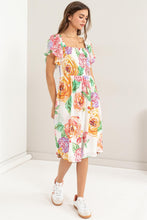 Load image into Gallery viewer, HYFVE Floral Flutter Sleeve Smocked Dress