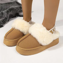 Load image into Gallery viewer, Plush Platform Slippers with Letter Strap