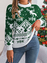 Load image into Gallery viewer, Christmas Element Round Neck Long Sleeve Sweater