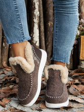 Load image into Gallery viewer, Furry Suede Round Toe Flat Sneakers