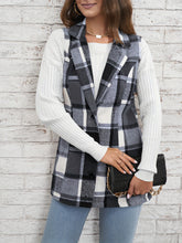 Load image into Gallery viewer, Plaid Button Down Vest Coat