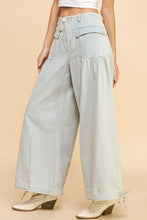 Load image into Gallery viewer, Davi &amp; Dani Drawstring Hem Wide Leg Mid Rise Jeans