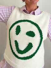 Load image into Gallery viewer, Smiley Round Neck Sweater Vest