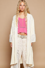 Load image into Gallery viewer, POL Flower Lace Trim Open Front Longline Cardigan