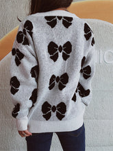 Load image into Gallery viewer, Bow Round Neck Dropped Shoulder Sweater