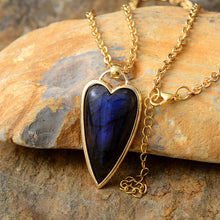 Load image into Gallery viewer, Copper Labradorite Heart Shape Necklace