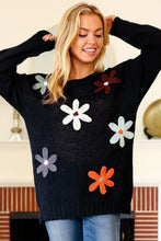 Load image into Gallery viewer, Long Sleeve Flower Patches Sweater Knit Top