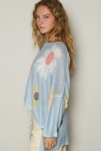 Load image into Gallery viewer, POL Flower Dropped Shoulder Long Sleeve Knit Top