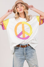 Load image into Gallery viewer, SAGE + FIG Color Block Peace Applique T-Shirt