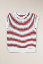 Load image into Gallery viewer, Round Neck Striped Sweater Vest