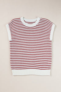 Round Neck Striped Sweater Vest