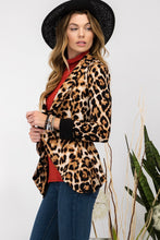 Load image into Gallery viewer, Celeste Full Size Leopard Open Front Long Sleeve Blazer