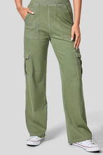 Load image into Gallery viewer, High Waist Straight Leg Cargo Jeans