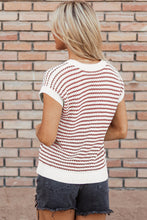 Load image into Gallery viewer, Round Neck Striped Sweater Vest