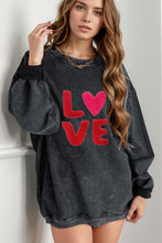 Load image into Gallery viewer, Valentine’s Day LOVE Round Neck Long Sleeve Sweatshirt