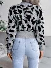 Load image into Gallery viewer, Leopard Round Neck Dropped Shoulder Sweater