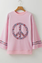 Load image into Gallery viewer, Peace Patch Round Neck Long Sleeve Top