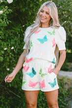 Load image into Gallery viewer, Butterfly Round Neck Top and Shorts Set