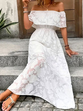 Load image into Gallery viewer, Off-Shoulder Short Sleeve Maxi Dress