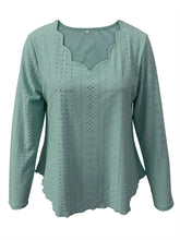 Load image into Gallery viewer, Eyelet Long Sleeve Blouse