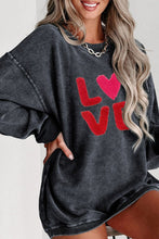 Load image into Gallery viewer, Valentine’s Day LOVE Round Neck Long Sleeve Sweatshirt