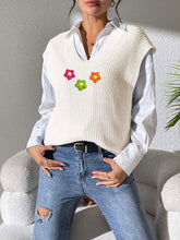 Load image into Gallery viewer, Flower V-Neck Sweater Vest