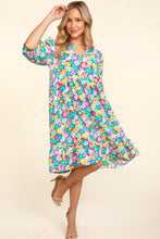 Load image into Gallery viewer, Haptics Bubble Sleeve Floral Ruffled Dress