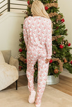 Load image into Gallery viewer, Santa Print Long Sleeve Top and Pants Lounge Set