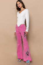 Load image into Gallery viewer, POL Raw Hem Embroidered Flare Pants