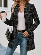 Load image into Gallery viewer, Plaid Open Front Long Sleeve Blazer