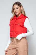 Load image into Gallery viewer, Snobbish Snap Down Quilted Crop Vest