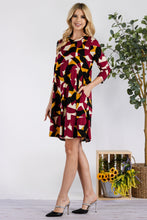 Load image into Gallery viewer, Celeste Full Size Geometric Round Neck Dress with Pockets