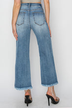 Load image into Gallery viewer, RISEN Raw Hem Cropped Wide Leg Jeans