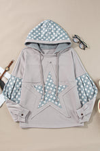 Load image into Gallery viewer, Floral Patchwork Star Pattern Drawstring Hoodie