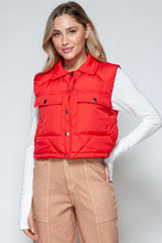 Load image into Gallery viewer, Snobbish Snap Down Quilted Crop Vest