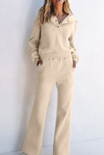 Load image into Gallery viewer, Half Snap Long Sleeve Hooded Top and Pants Set