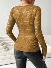 Load image into Gallery viewer, V-Neck Long Sleeve Lace Top