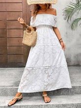 Load image into Gallery viewer, Off-Shoulder Short Sleeve Maxi Dress