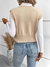 Load image into Gallery viewer, Full Size Button Up V-Neck Sweater Vest