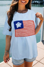 Load image into Gallery viewer, US Flag Round Neck Short Sleeve T-Shirt