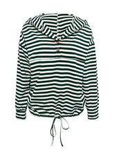 Load image into Gallery viewer, Drawstring Striped Long Sleeve Hoodie