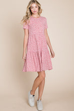 Load image into Gallery viewer, BOMBOM Printed Short Sleeve Mini Dress