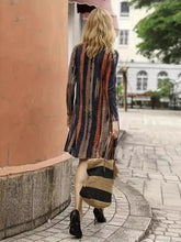 Load image into Gallery viewer, Full Size Contrast Stripes Long Sleeve Mini Dress