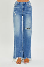 Load image into Gallery viewer, Risen Full Size High Rise Frayed Hem Wide Leg Jeans