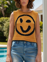 Load image into Gallery viewer, Smiley Round Neck Sweater Vest