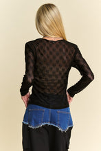 Load image into Gallery viewer, Davi &amp; Dani Bow Mesh Round Neck Long Sleeve Top